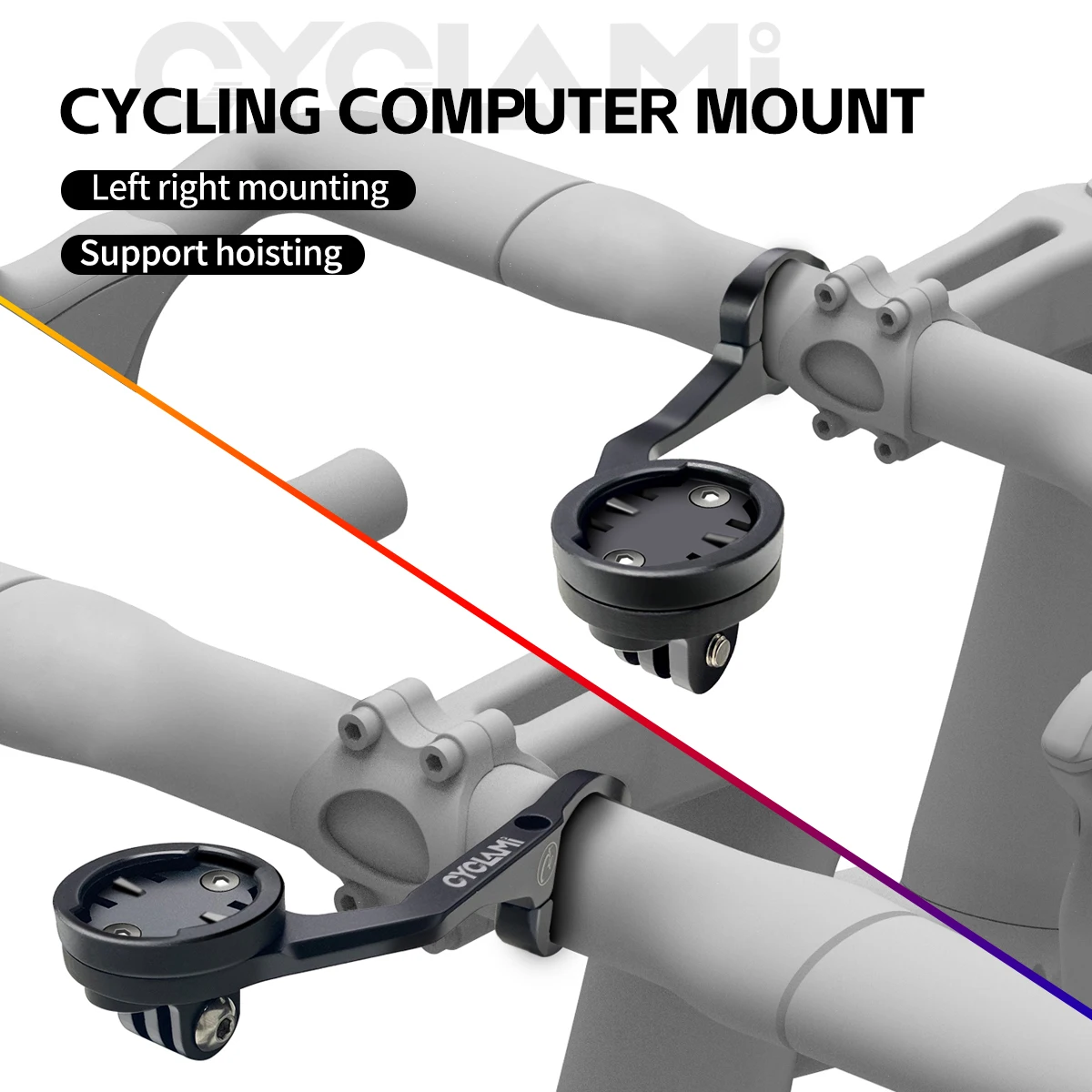 CYCLAMI Bicycle Computer Holder Aluminium Alloy Out Front Bike Mount Bike Accessories for Garmin IGPSPORT XOSS Magene BlackBird