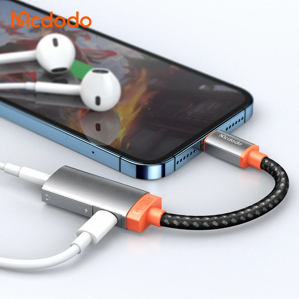 Mcdodo 2 в 1 адаптер для наушников для Iphone аудио освещение 3,5 мм разъем Usb адаптер для Iphone 13 зарядное устройство Aux аудио разъем адаптер