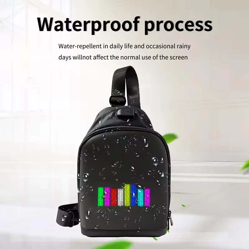 Chinese Manufacture APP DIY Dynamic LED Backpack Hot Sale Chest Sling Bag LED Display Newest Smart Travel Led Bag