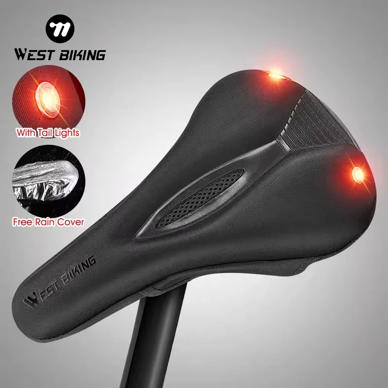 Sillín de esponja de silicona con cubierta de lluvia, asiento