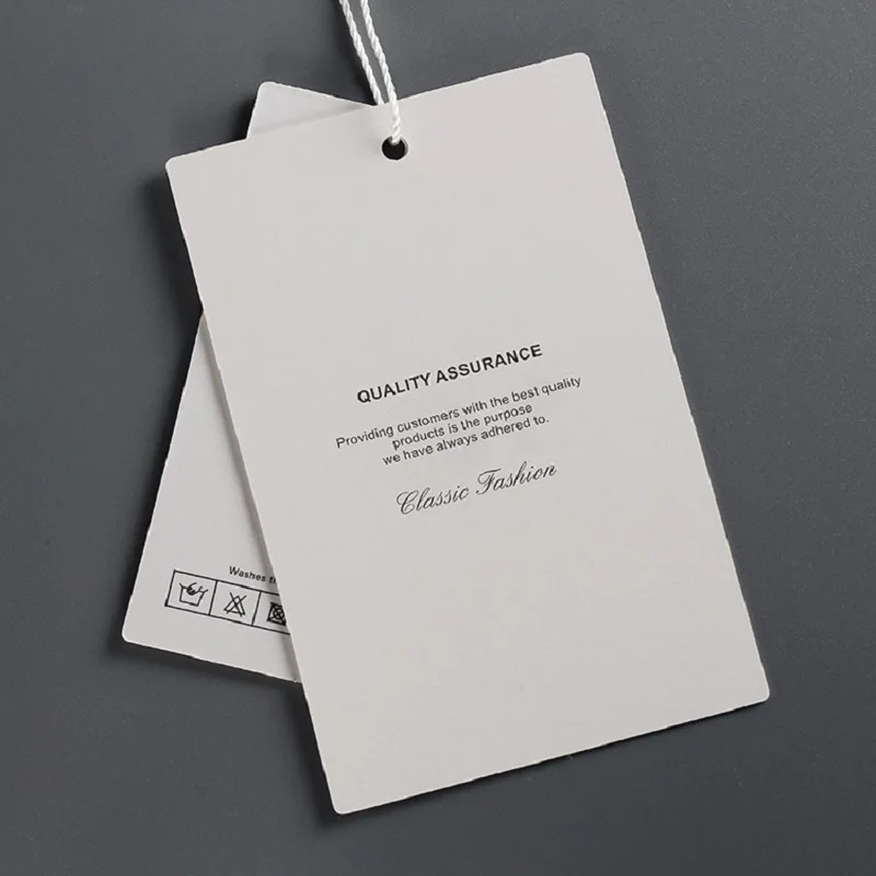 Custom Printed and Designed Paper Cards Hang Tags for Clothing Brand High Quality Designs Hang Tags