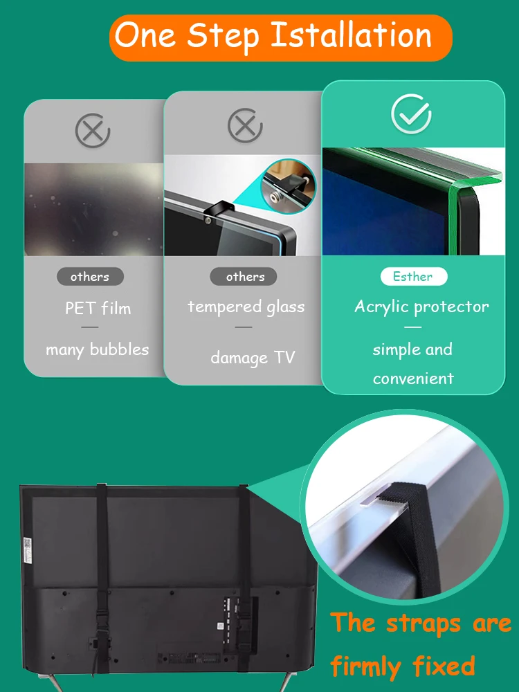 12.5inch 65inch Hanging Transparent Acrylic Anti Blue Light Protective