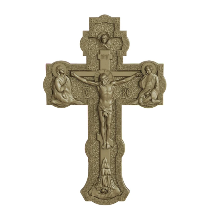 Fourniture professionnelle de statues religieuses en résine pour la fête de Pâques, décoration intérieure, croix chrétienne représentant Jésus, statue de Jésus sur croix