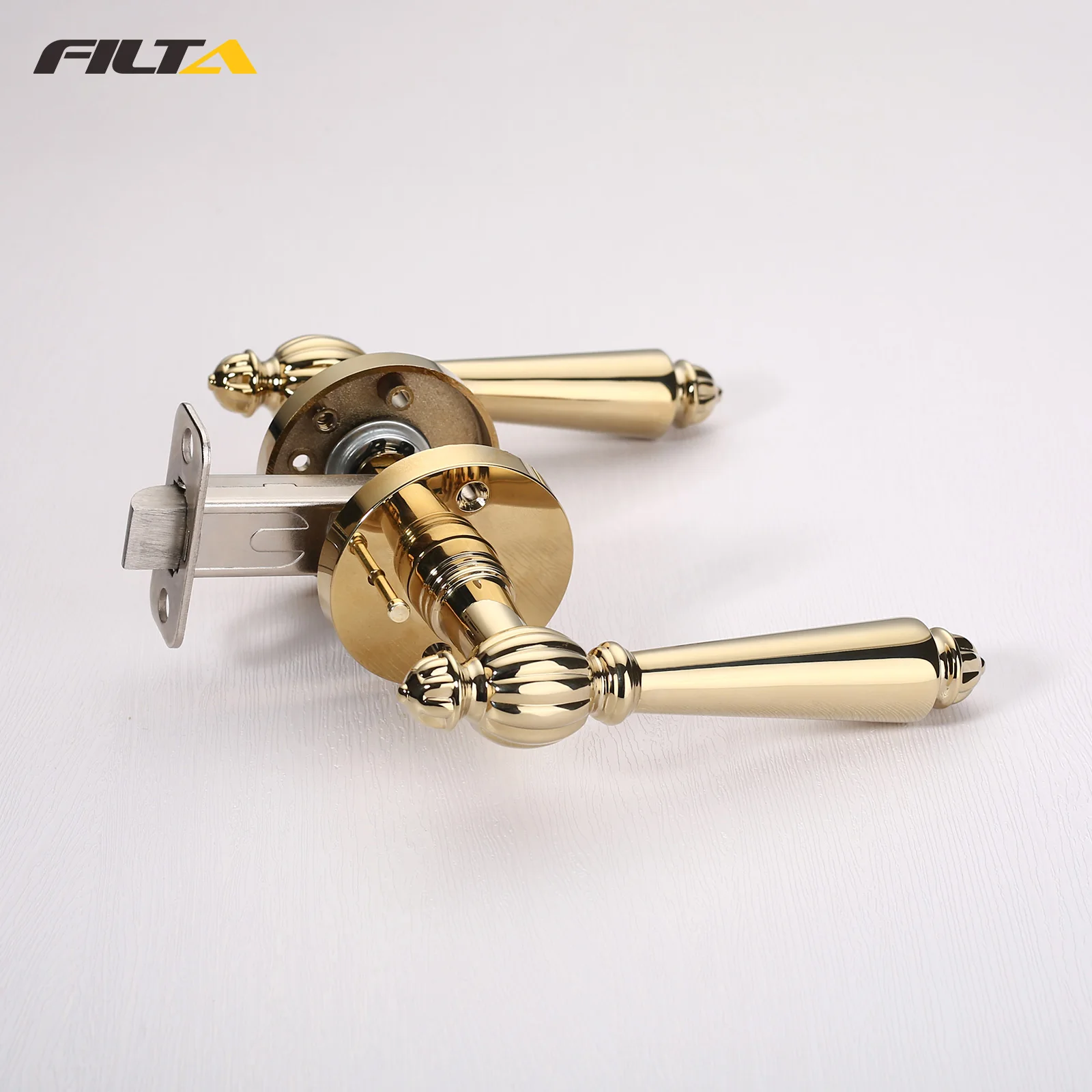 Luxury Gold Door Handle Privacy Passage Bathroom Door Latch Lock Handle ...