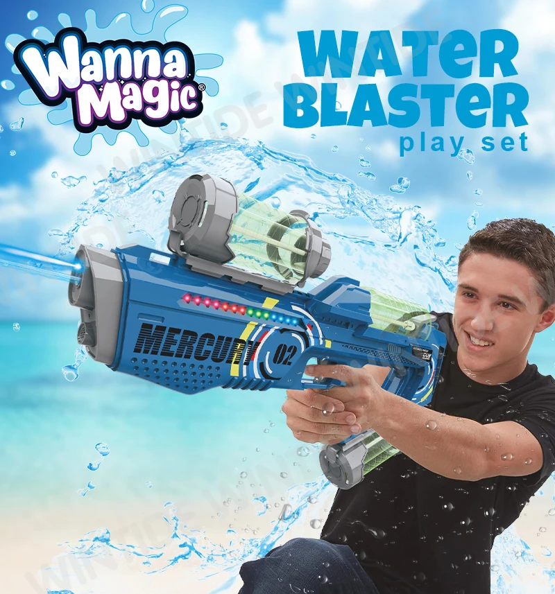 Unisex Durable Electric Water Gun Pc Abs Plastic Battery Powered Bullet