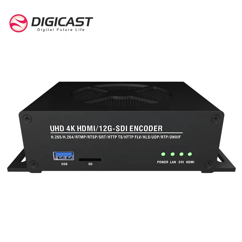 4K 60FPS 12G HD Encoder SDI Low Bitrate H265 H264 Encoder