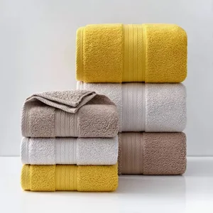 Custom Wholesale Manufacturers Cotton Hotel Towels Satin Border White Face Towels