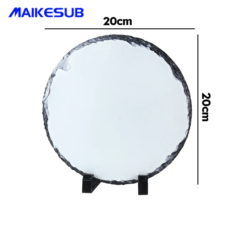 Customized round Shape Rock Slate Photo Frame Sublimation Blank Picture Display Frame