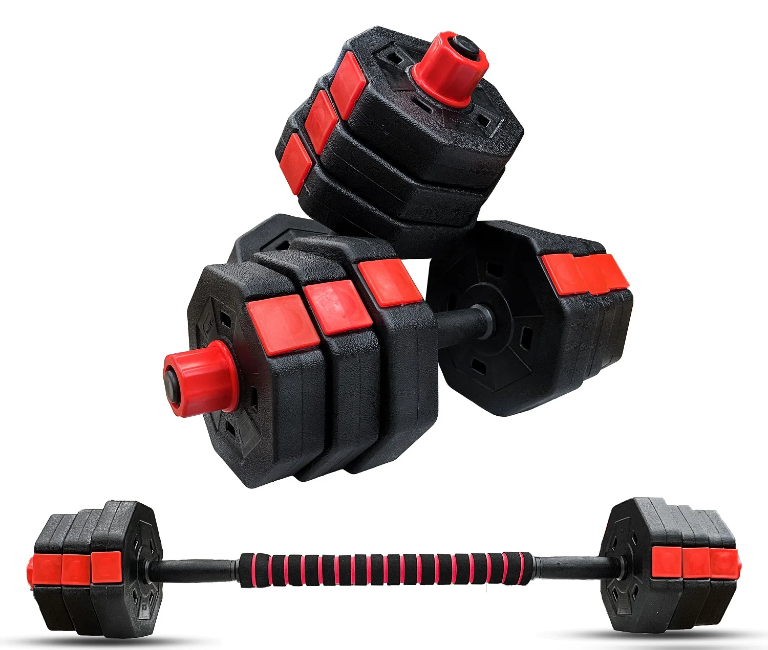 Durable 50kg Rubber Coated Dumbbell Set for Gym Equipment OEM
