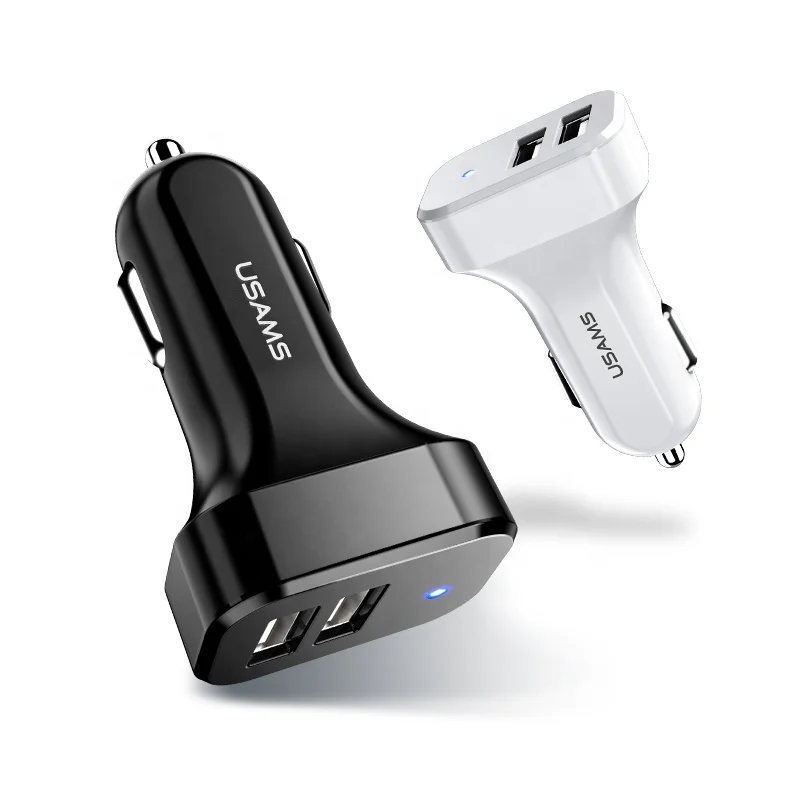 
USAMS US-CC087 2.1A двойное USB Автомобильное зарядное устройство C13 зарядка автомобильное зарядное устройство планшет MP3 / MP4 плеер 1 X USB Видео игровой плеер электрический 12W 