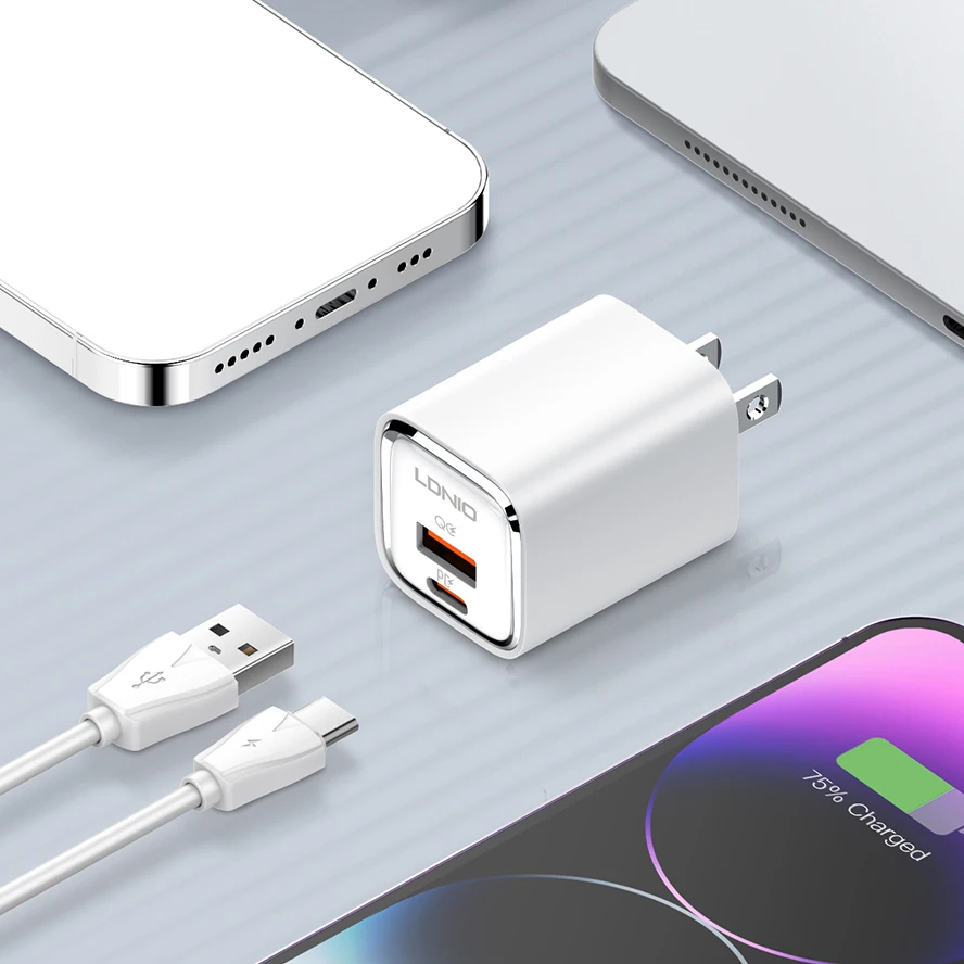 LDNIO A2317C 30W High Power Fast Wall Charger  PD QC  Fast Charging USB Port Portable Phone Fast Charger