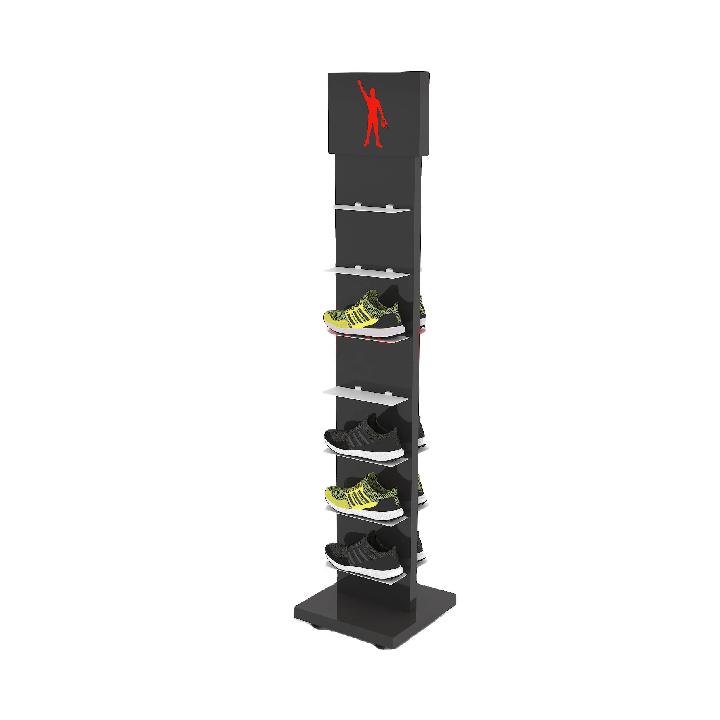 Custom Commercial Retail Sports Running Shoe Metal Display Shelf Stand
