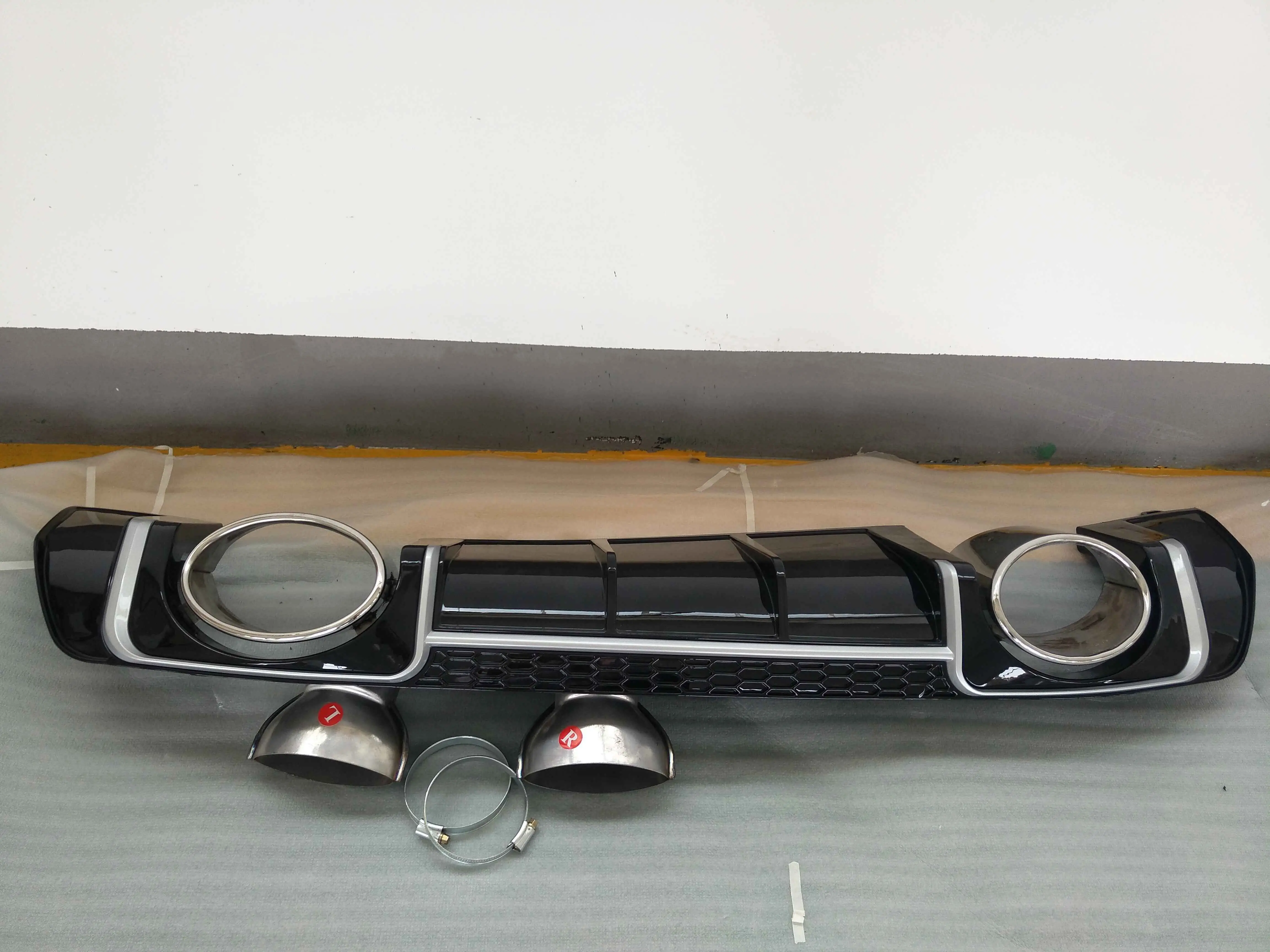 TTRS Rear Diffuser Fit Audi TT MK3 Black with Exhaust Pipes