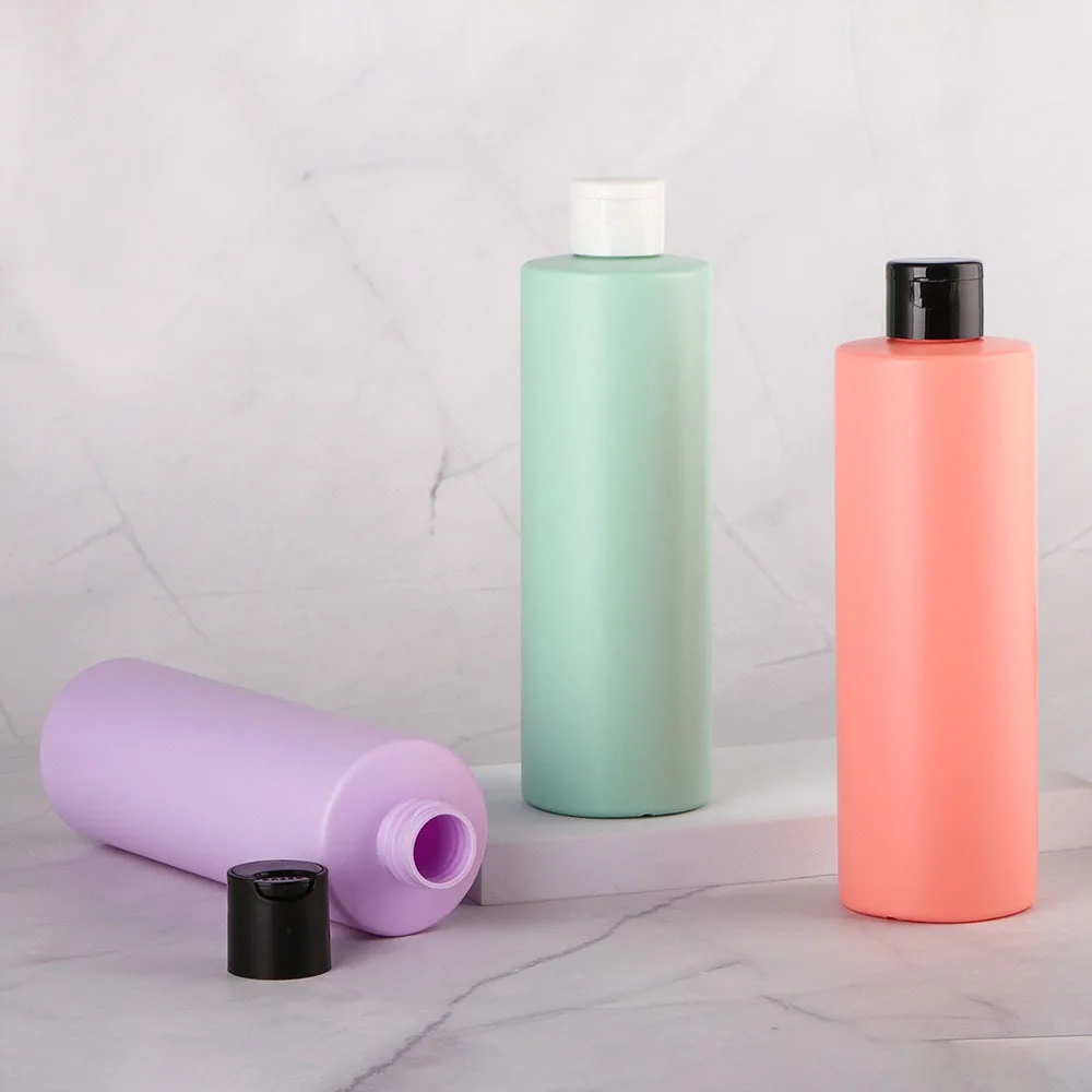 New Cosmetic Packaging HDPE Plastic Bottle Luster Round 400ml Shampoo Hair Care Bottle
