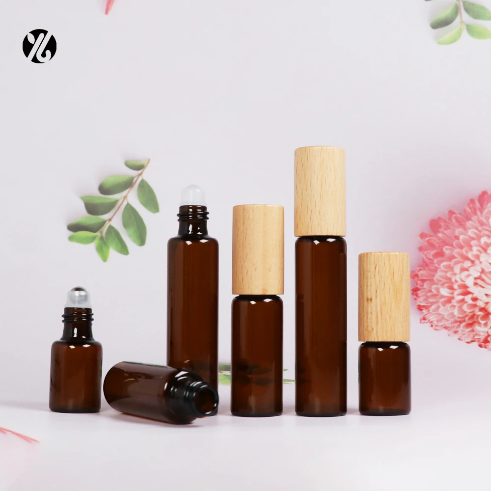 5ml 10ml Square Glass Perfume Oil Bottle Cosmetic Essential Oil Roller on Bottles With Glass Balls Steel Balls