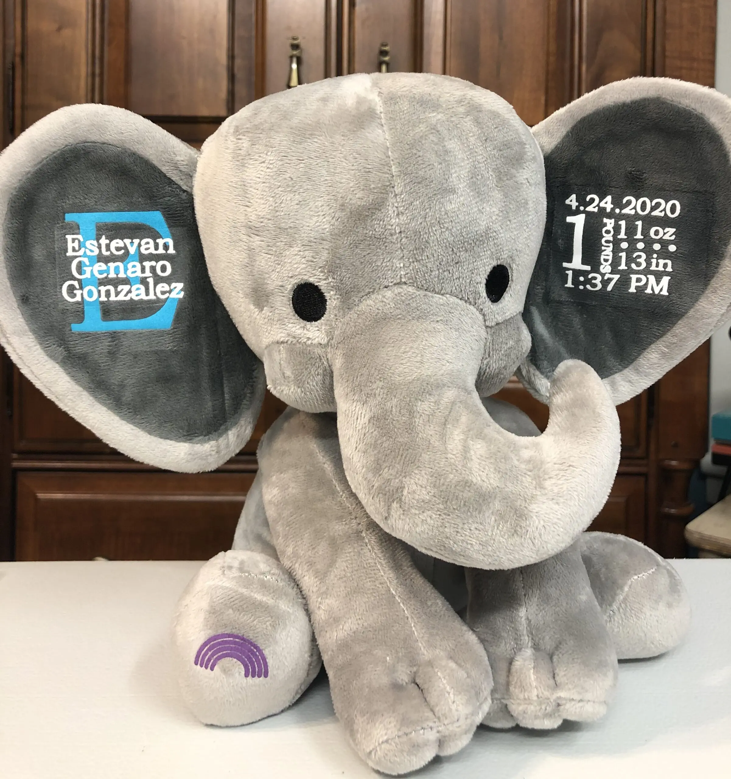 personalized stuffed elephant