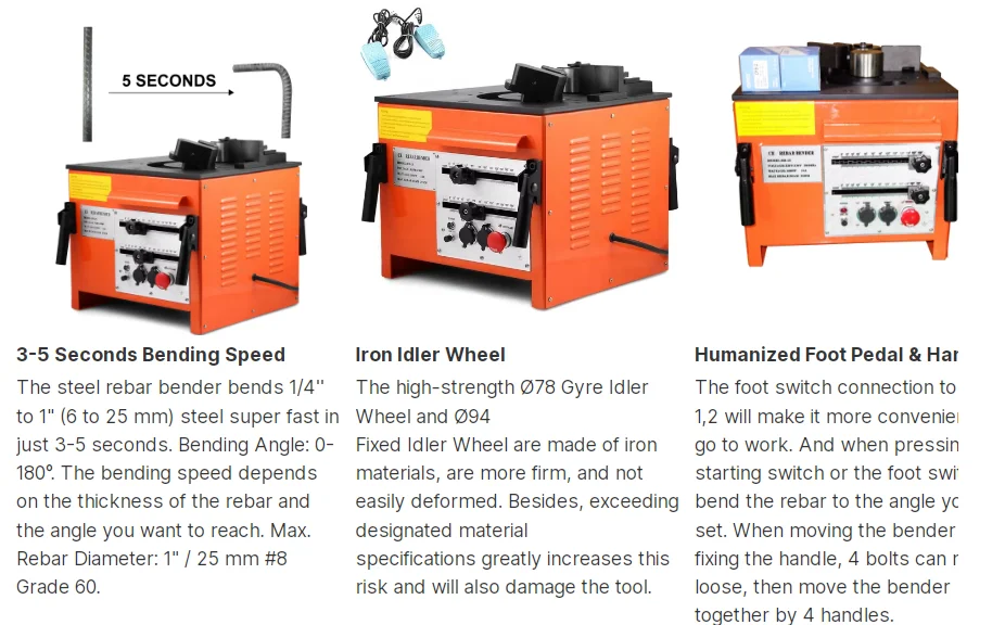 RB-25 construction steel bar bending machine 25mm rebar bender bar bending machine