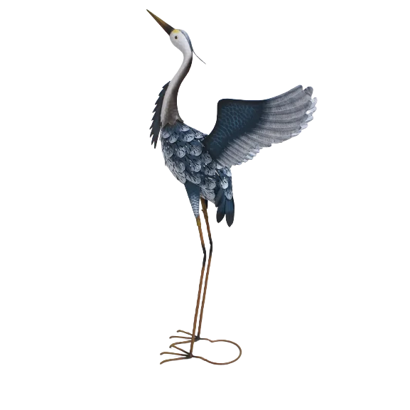 Solar lighting bird glowing crane statue outdoor   large animal statues for yard lawn