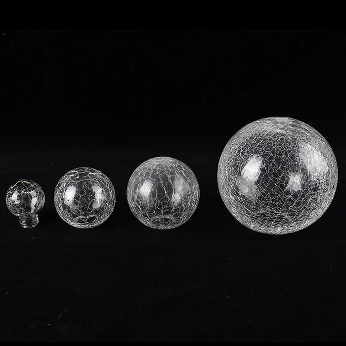 Cheap Wholesale Mouth Blown Crackled Glass Globe Lamp Shade for Christmas Lights