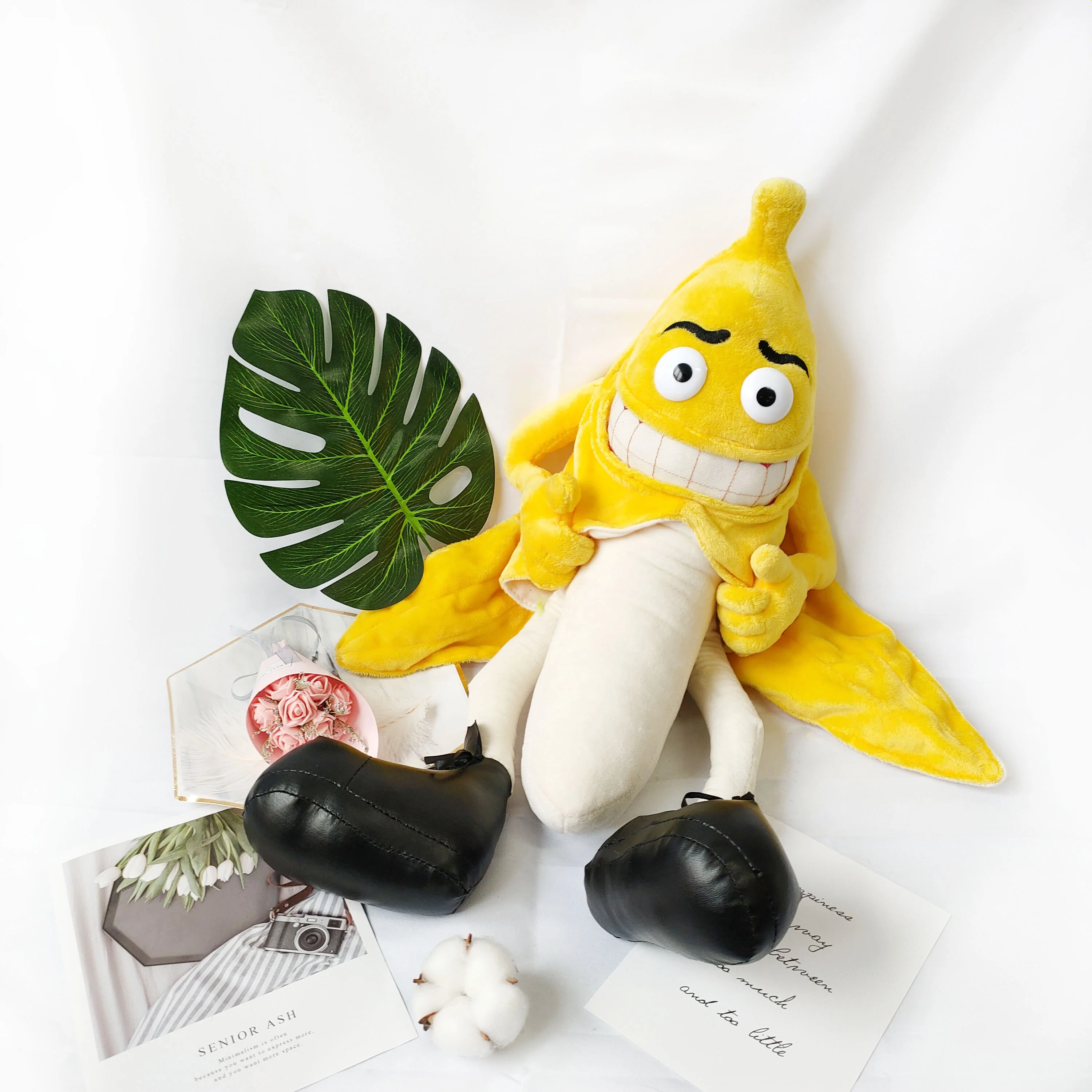Peluche Chat Banane Drôle - 20 Cm - Déco Maison Et Anti-stress - Cadeau Mignon