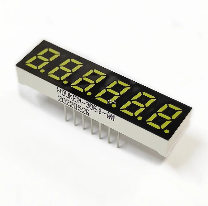 Mini 0,3 ''6 dígitos blanco Led 7 segmentos pantalla Houkem 3061