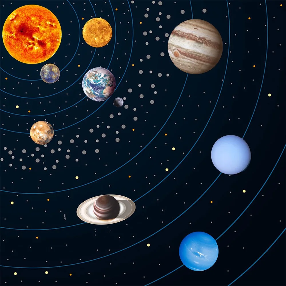 Glow In The Dark Solar System Wall Sticker Planets Decal stars Moon Christmas