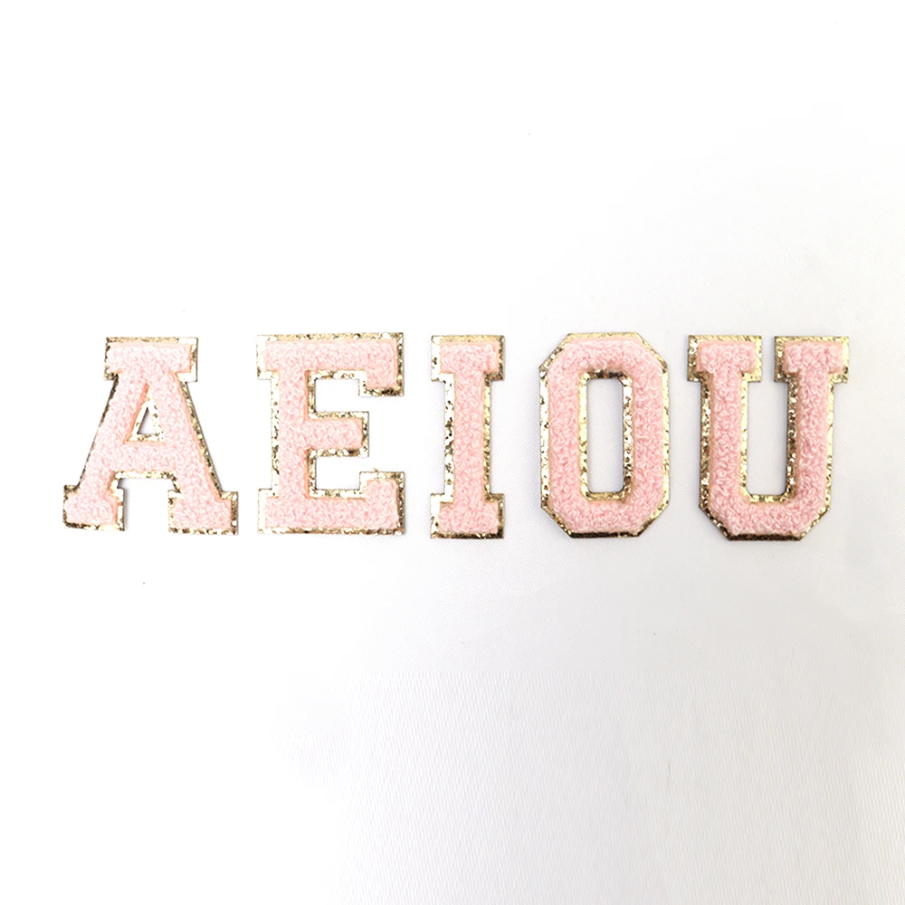 2.15 inches self-adhesive chenille letter patch