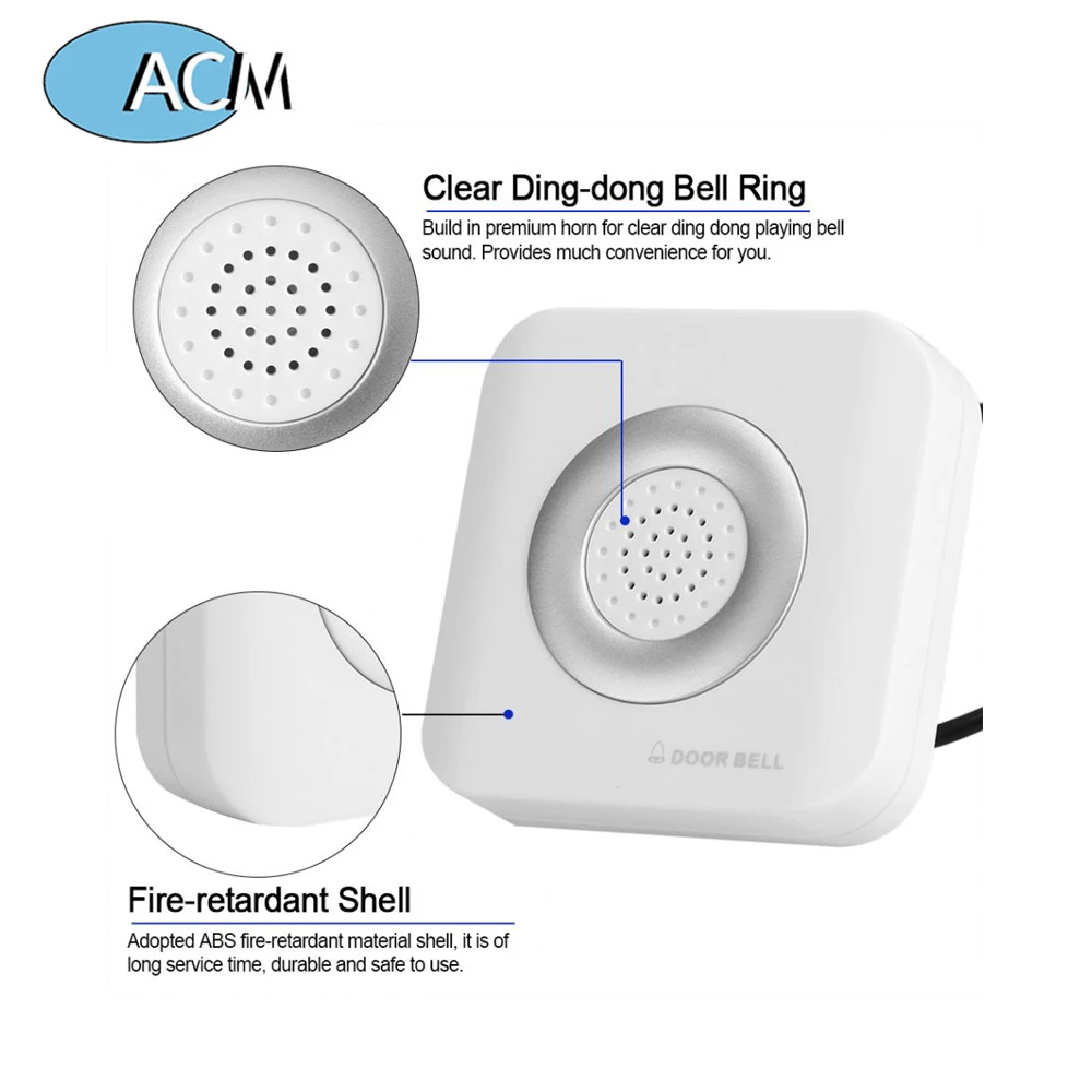 Wired Doorbell Chime, DC 12V Wired Door Bell Alarm for Home Office Access  Control System, 4 Core Door Bell, Ding-Dong Sound