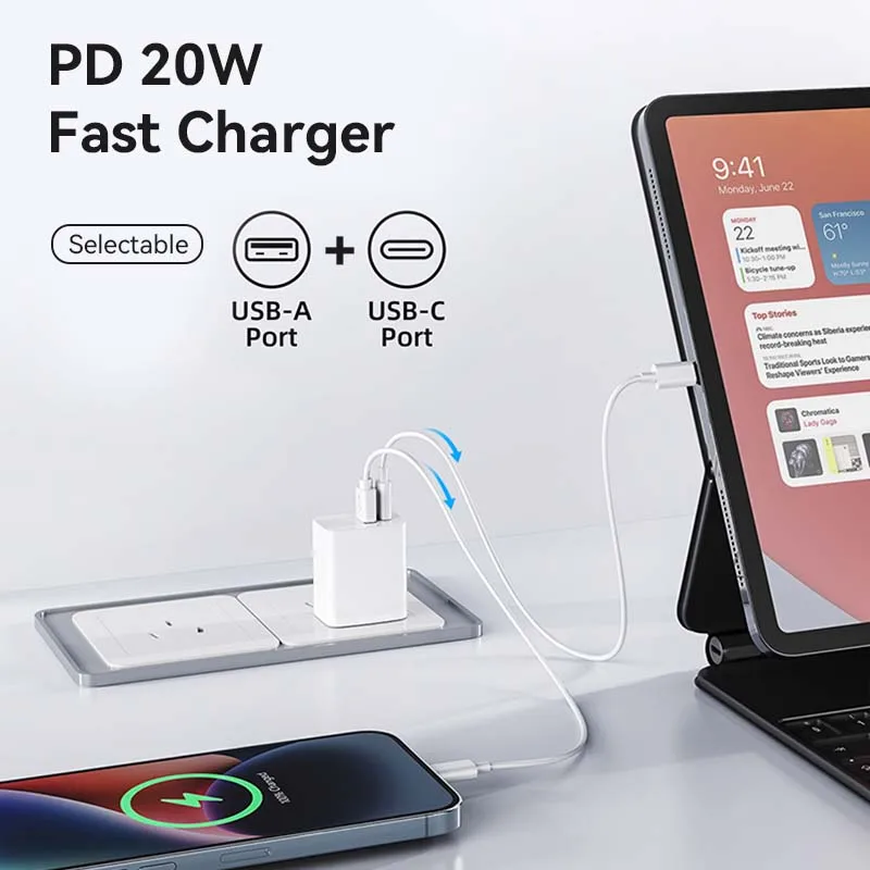EU Socket CE EMC UKCA PD3.0 5V 9V 12V USB C Fast Charger Type C Block Charger for Huawei Honor Redmi Xiaomi Oneplus Cell Phone