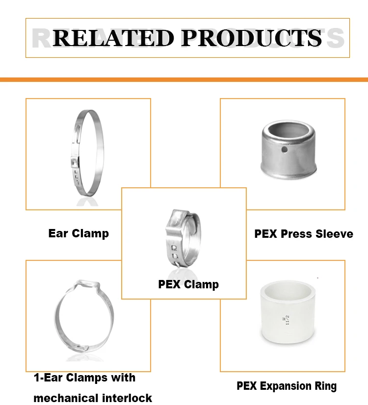 Single Ear Hose Pipe Clamps Ss304 Fittings Stainless Steel 1ear Single