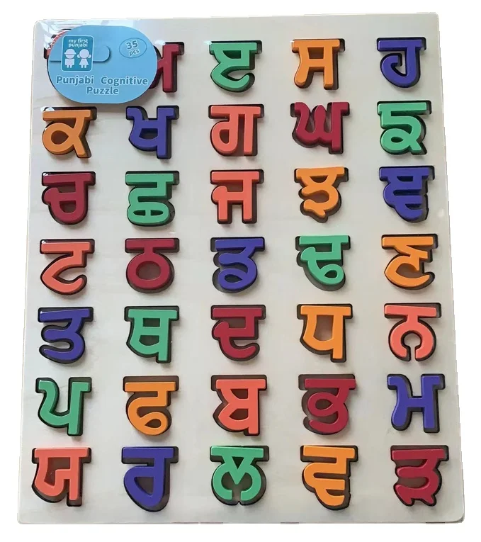 Punjabi 3d Puzzle Wood Alphabet Puzzle Montessori Wooden Building Block