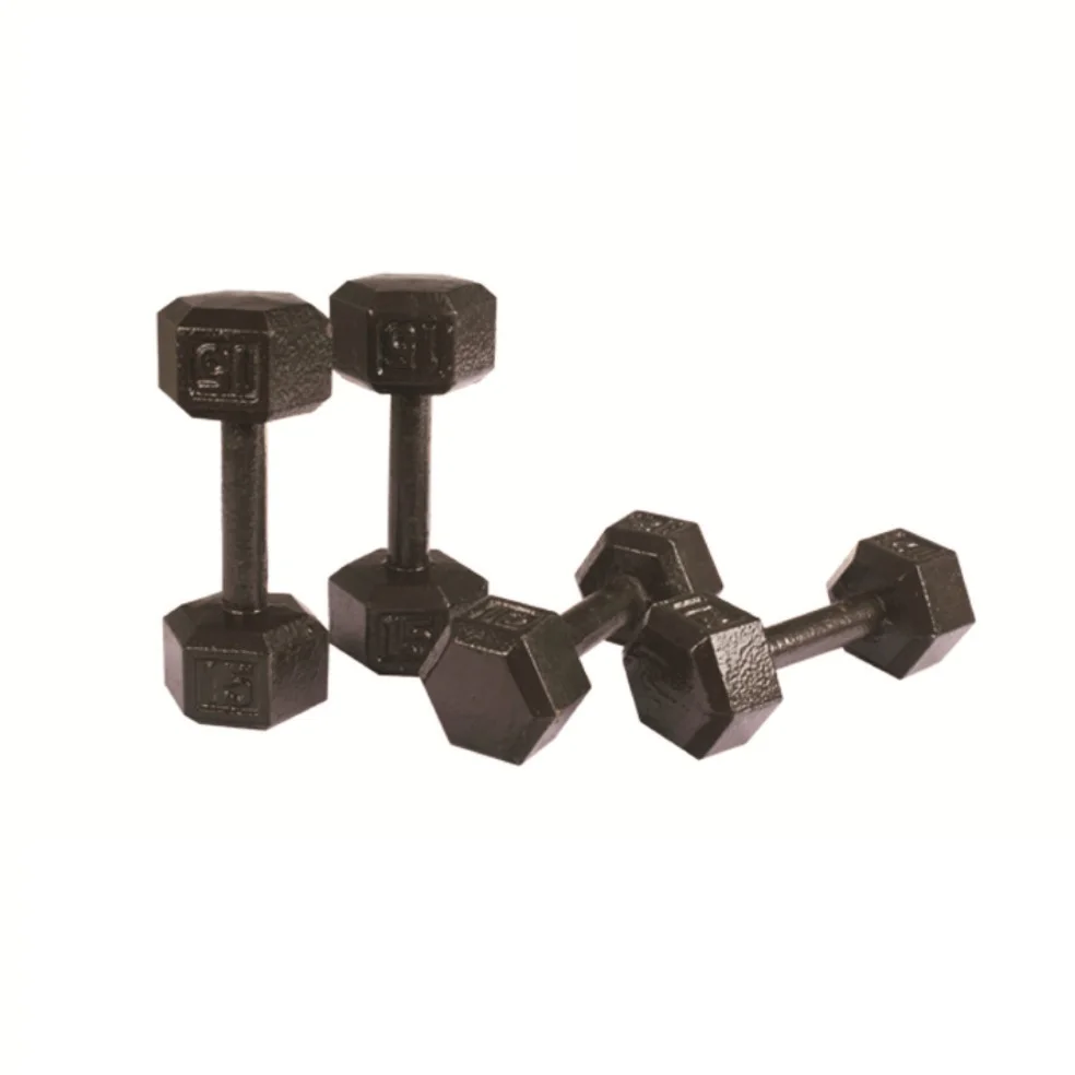 Black Paint Baking Hex Cast Iron Dumbbell Buy Rubber Hex Dumbbells