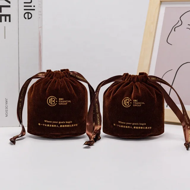 Hot Sale High-End Disposable Soft Velvet Drawstring Packaging Bags round Bottom Craft Storage for Candle Jars and Dust Pouches