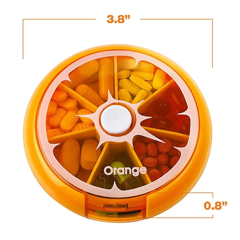 Оптовая продажа круглая вращающаяся коробка для таблеток