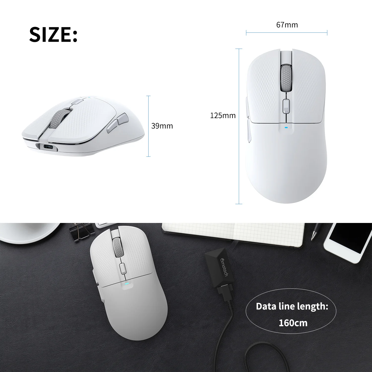6 Button Programmable Pixart 3395 Sensor 26000dpi Triple-mode 4k Dongle ...