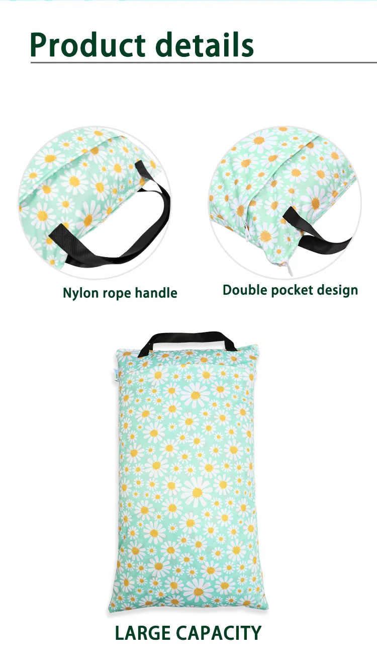 Diaper Pail Cloth Diaper Wet Dry Bags Reusable Waterproof With Two