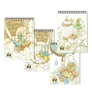 New Arrival 49 Sheets Simple Cute Design A4 OEM Custom Paper Cover Sketchbook Spiral Binding Water Color Painting Paper
