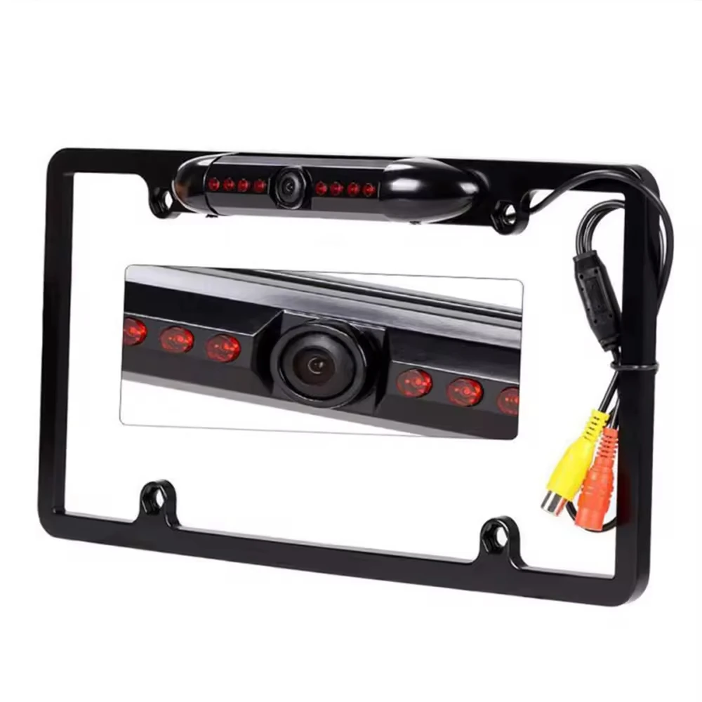 Auto Waterproof USA Car License Plate Frame HD Night Vision Car Rear View Camera Reverse Backup Night Vision 8 IR/LED Camera