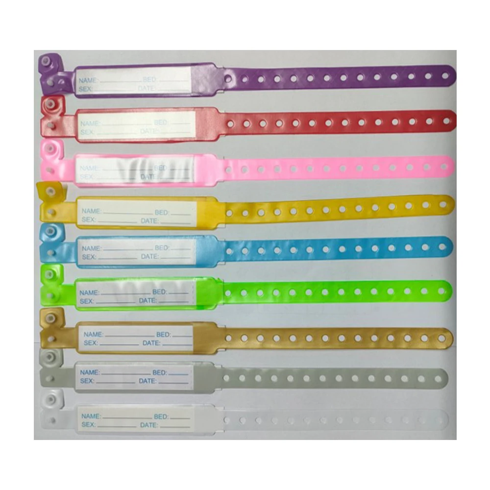 Custom Adult Child Infant waterproof Insert  card write  PVC Vinyl Identification  Wristband ID Band Patient Wristband