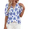 Floral White Blue