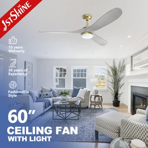 1stshine LED Ceiling Fan Home 6 Speeds Smart Three Wooden Blades Ceiling Fan with Remote
