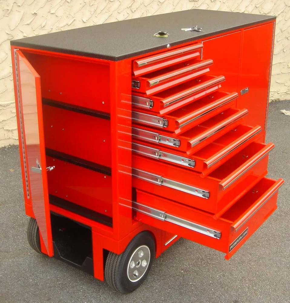 Small Automobile Metal Workbench Portable Tool Trolley Storage Cabinet Pitbox With 8 Drawers Ultimate