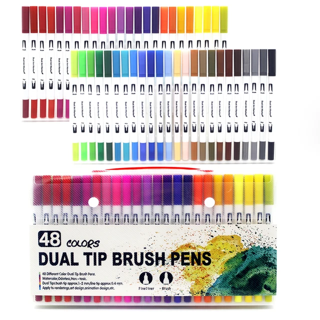  48 Colors Paint Pens Paint Markers, Dual Brush Tip