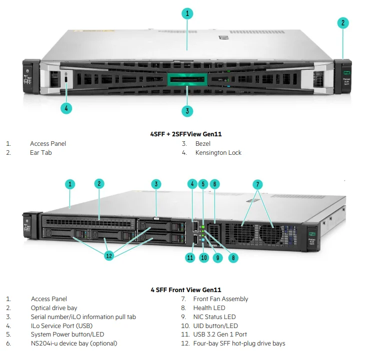 HPE ProLiant DL20 Gen11 Server Intel Xeon E-2434 4C 32GB DDR4 1TB SSD 500W PSU 1U Rackmount