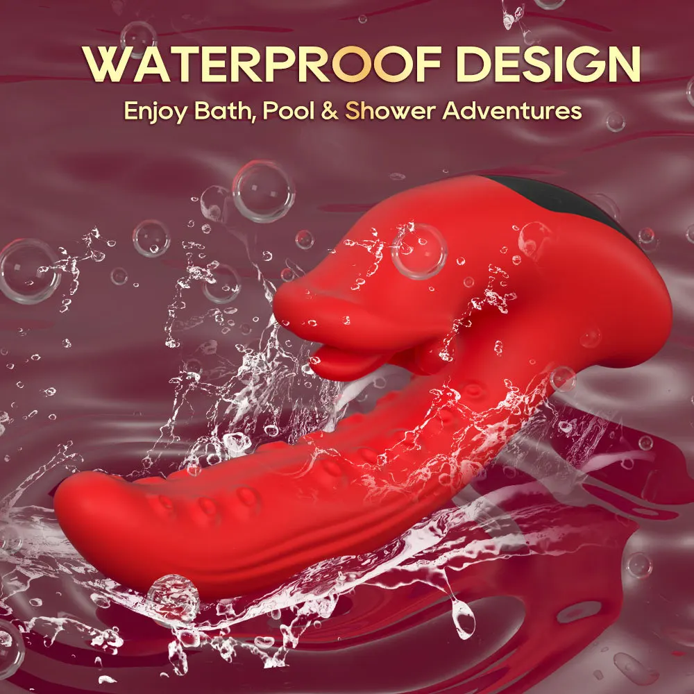 Dual Stimulation Tongue Licking Vibrator With 10 Vibration Modes_voghion.com