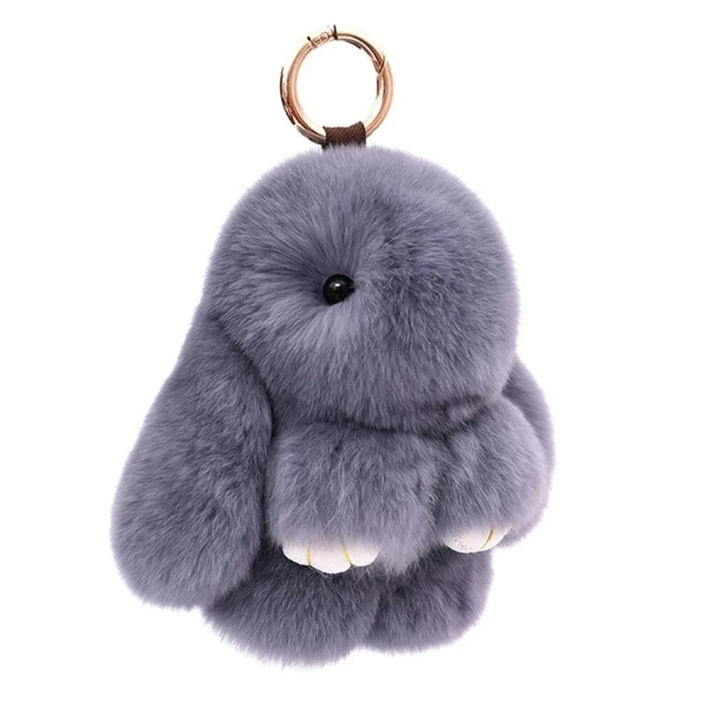 bunny pom pom keychain