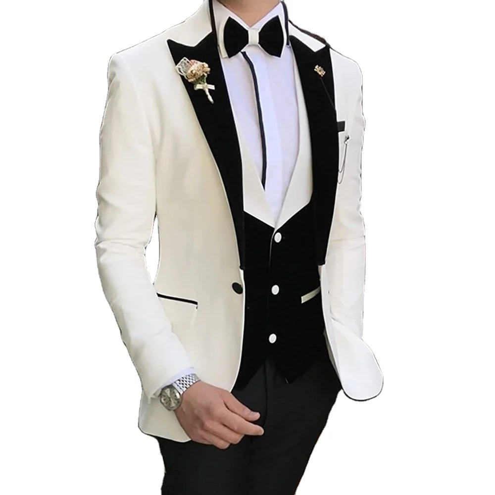 Bridalaffair 3pcs Handsome Groom Wear Beautiful Suit Men Costume Hommes ...