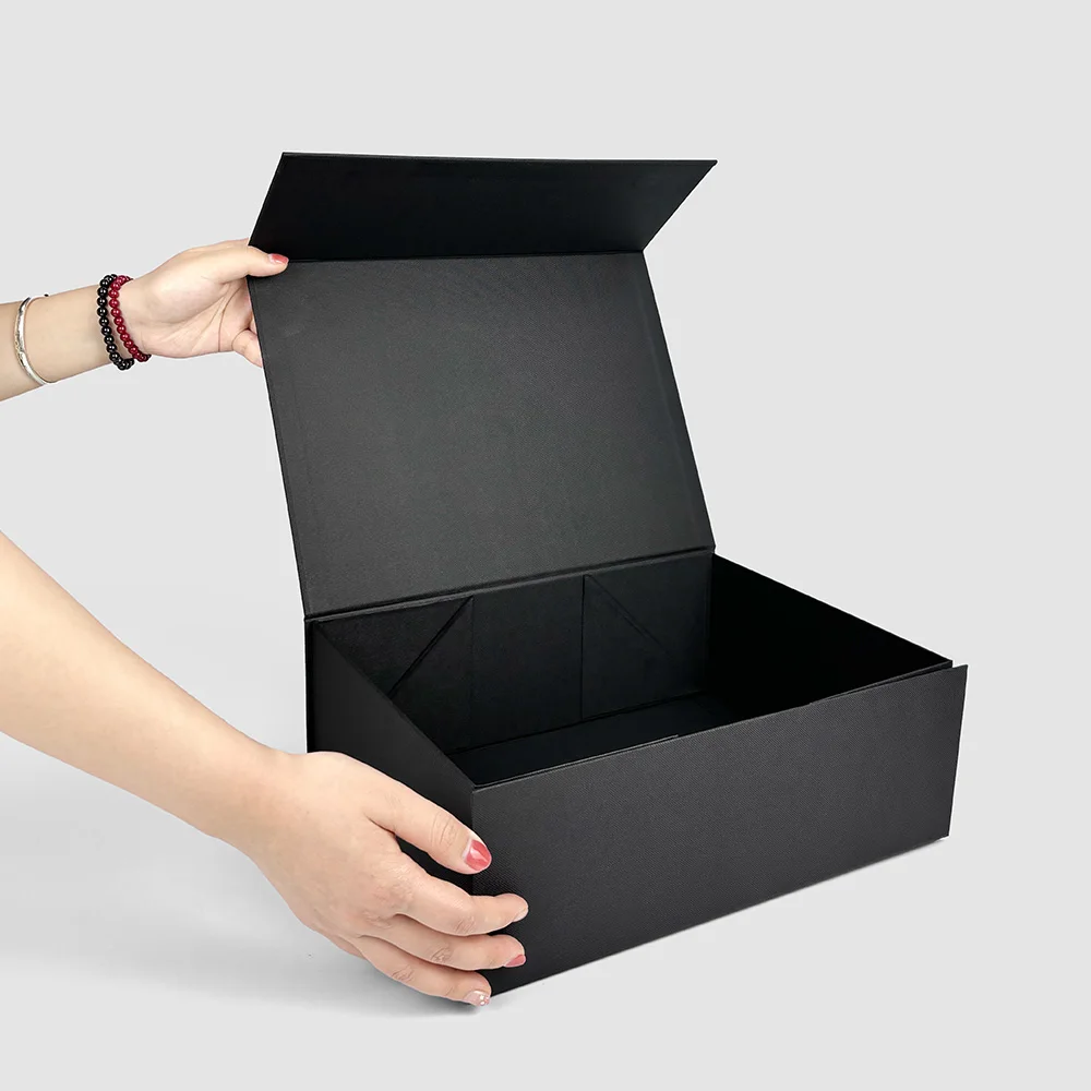 Luxury Custom Magnetic Gift Box with Ribbon Handle Folding Hard Rigid ...