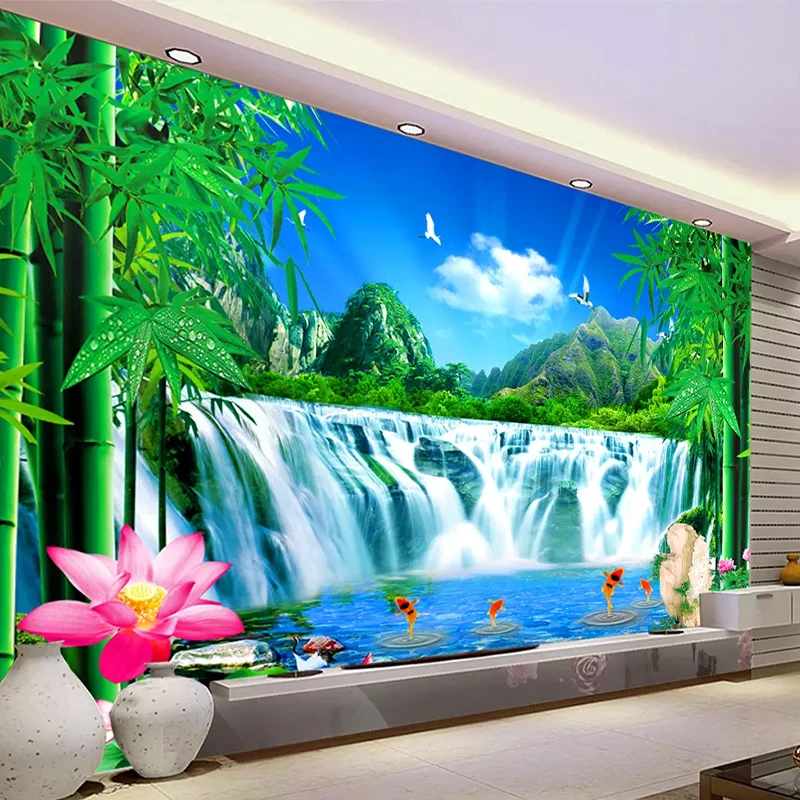 Alankaar interior Multicolor 3d Waterfall Wallpaper