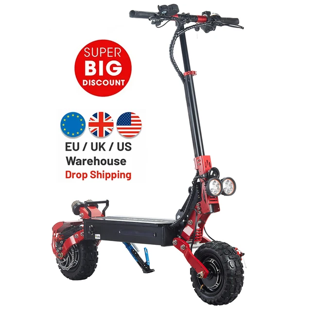 Free Shipping 48V 21Ah EU Stock Adult Foldable Off Road E Scooter Dual Motor 11 Inch 2400w Electric Scooter